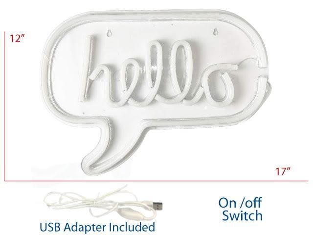 HELLO Super Bright LED Neon Light Sign