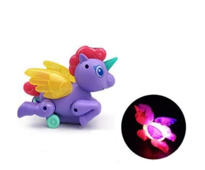 Unicorn Pull String 'N Go Light Up Toy 5" - Assorted Colours