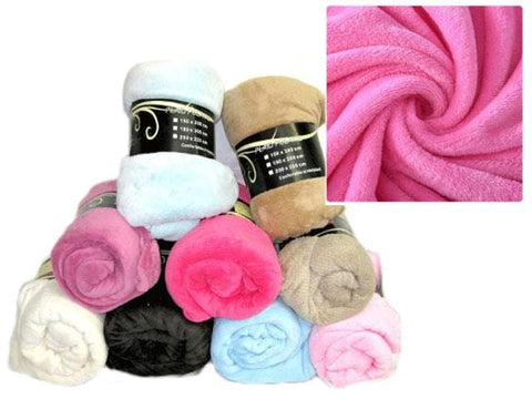 Blanket - Fleece  Throw Ultra Plush - Assorted Colors-72" x 80"