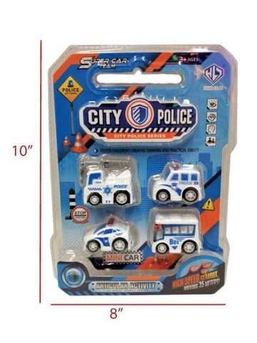 City Police Mini Car - 4 Cars