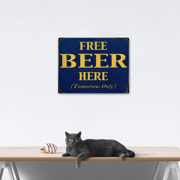 Free Beer Tomorrow Metal Sign