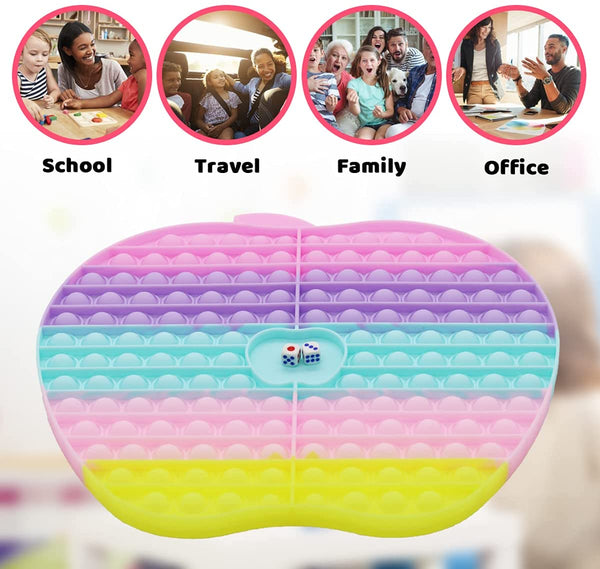 POPBUBBLE - GAMEBOARD APPLE WITH 2 DICES PASTEL COLOUR - LARGE