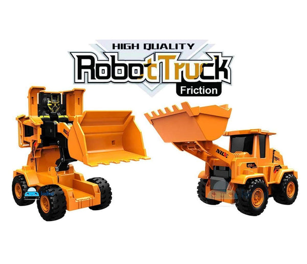 2 in 1 Friction Power Bulldozer Transformer Truck - 2 Pack