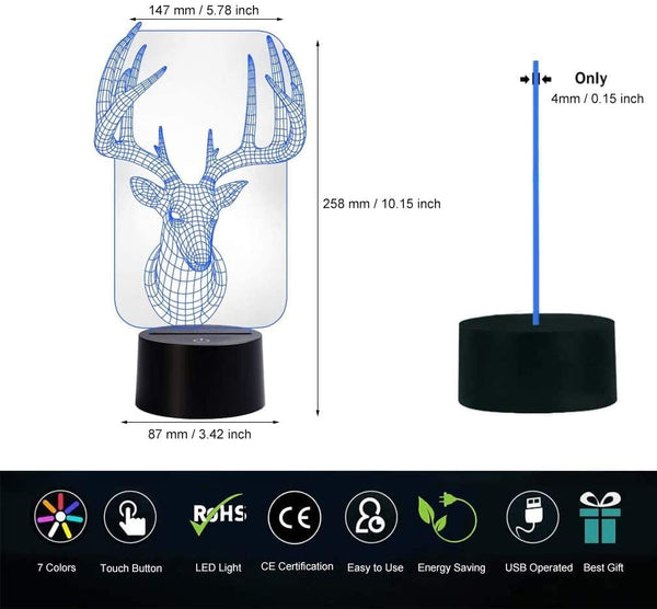 3D LED Lamp - Deer