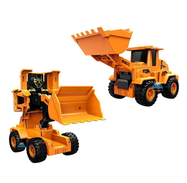 2 in 1 Friction Power Bulldozer Transformer Truck - 2 Pack