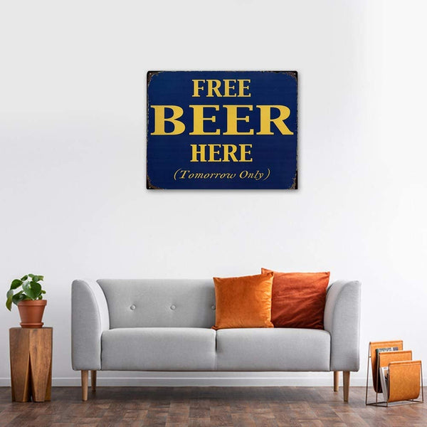 Free Beer Tomorrow Metal Sign