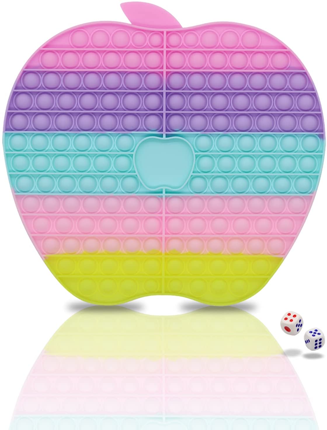 POPBUBBLE - GAMEBOARD APPLE WITH 2 DICES PASTEL COLOUR - LARGE