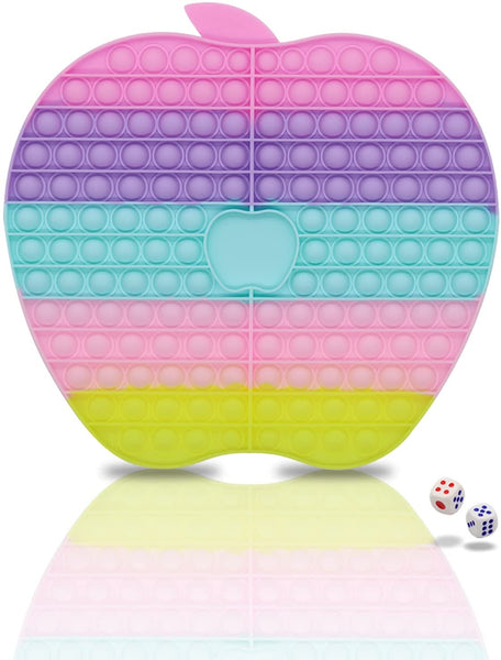 POPBUBBLE - GAMEBOARD APPLE WITH 2 DICES PASTEL COLOUR - LARGE