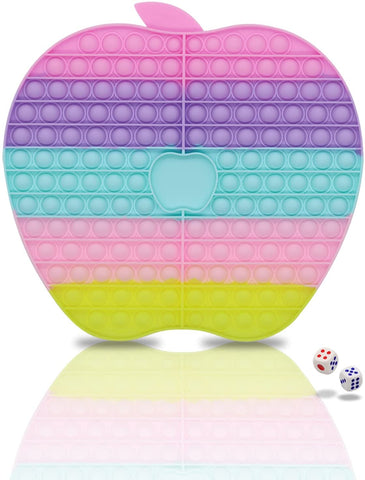 POPBUBBLE - GAMEBOARD APPLE WITH 2 DICES PASTEL COLOUR - LARGE