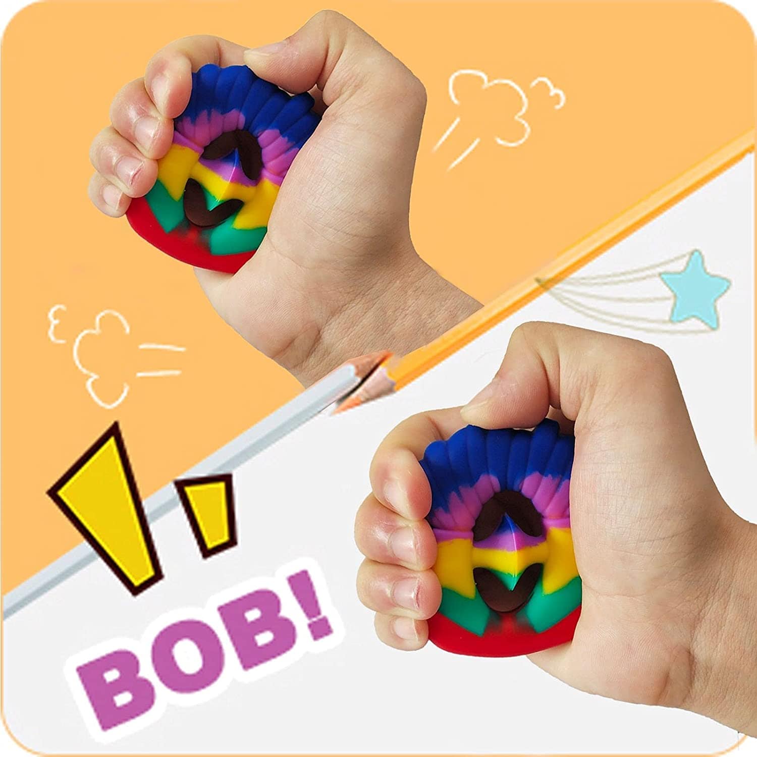 FIDGET SNAPPER - RAINBOW 3 STYLES PER PACK