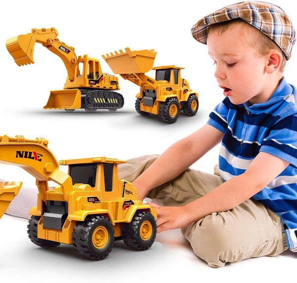 2 in 1 Friction Power Bulldozer Transformer Truck - 2 Pack