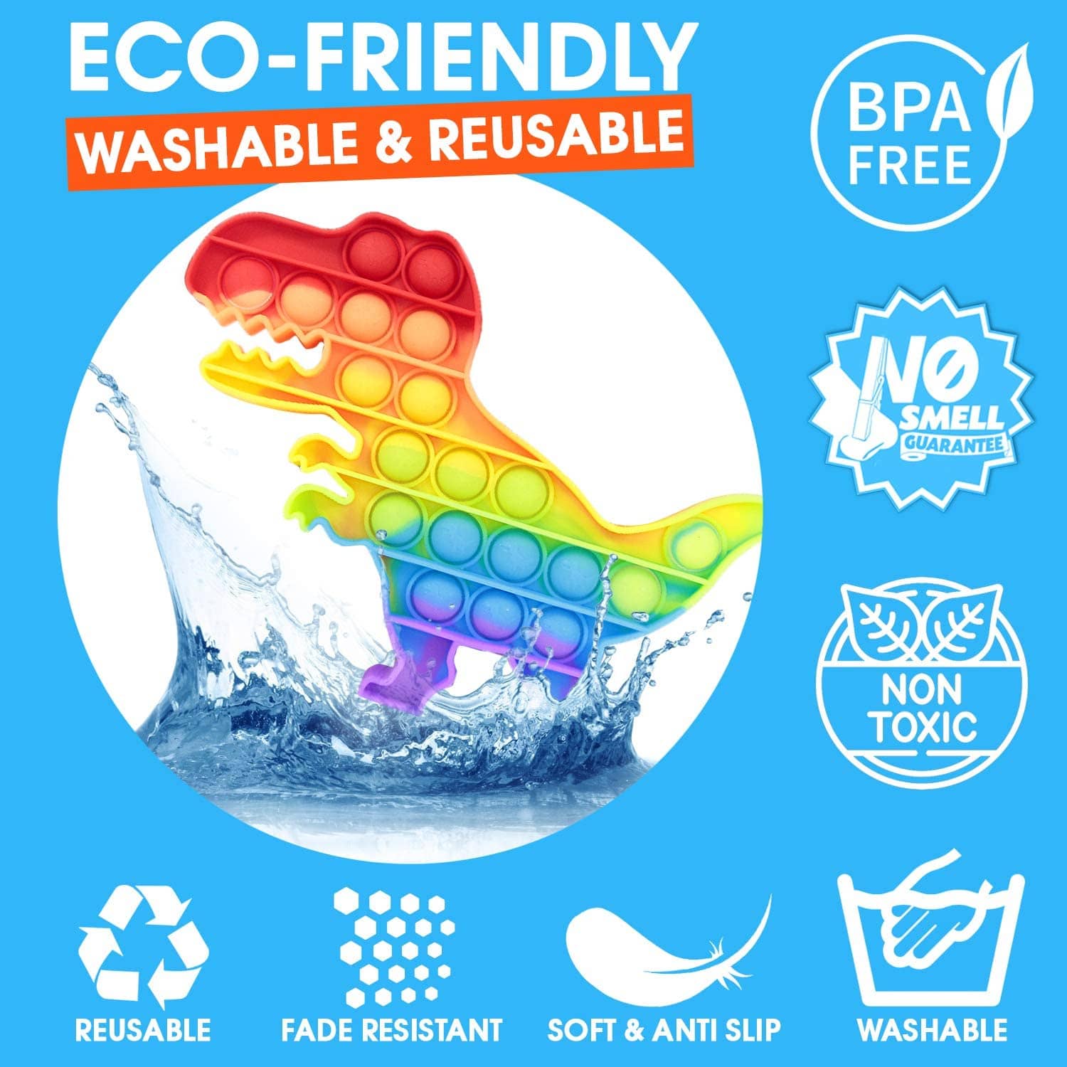 POPBUBBLE - DINO RAINBOW- SMALL