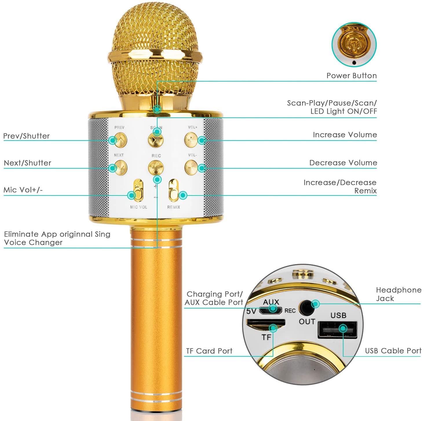 Wireless Handheld Karaoke Microphone