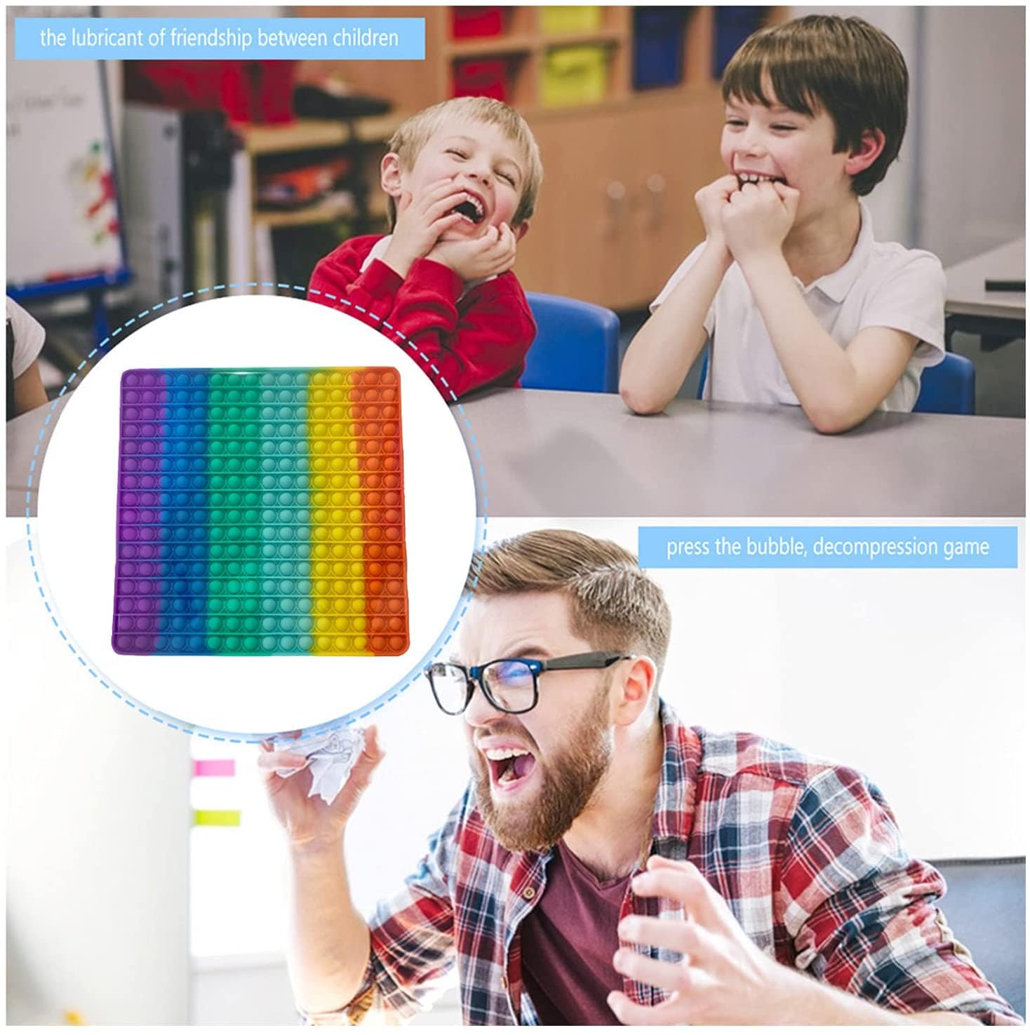 POPBUBBLE - SQUARE RAINBOW - Jumbo 15.75