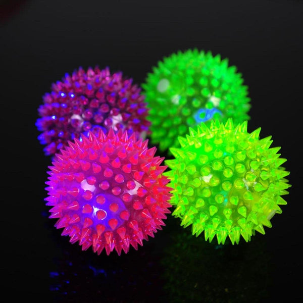 Spiky Bounce Ball - Light Up & Squeeze Sound - 2 Pack