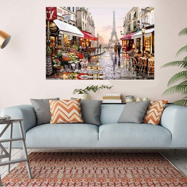 "EIFFEL TOWER AND MARKET" -  1000 Pieces Jigsaw Puzzle