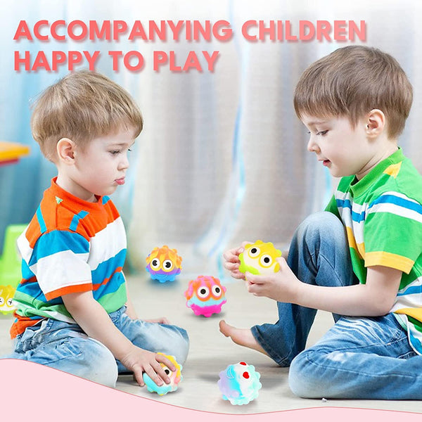 4 Pack 3D Fidget Eye Popping Squeeze Ball Light Up