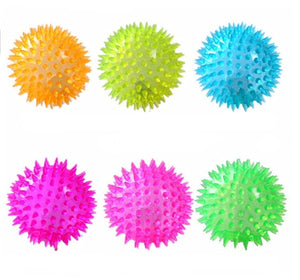 Spiky Bounce Ball - Light Up & Squeeze Sound - 2 Pack