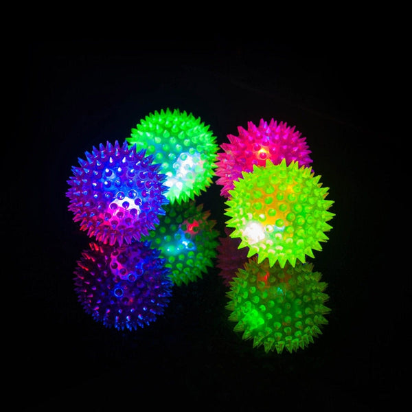 Spiky Bounce Ball - Light Up & Squeeze Sound - 2 Pack
