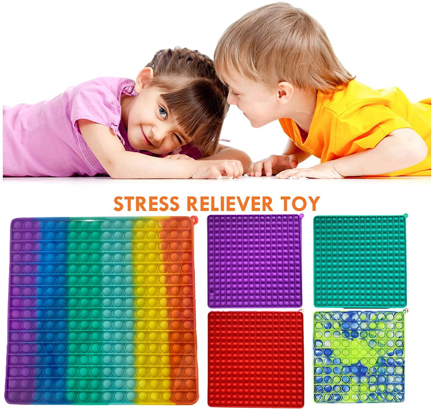 POPBUBBLE - SQUARE RAINBOW - Jumbo 15.75