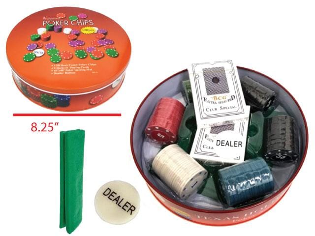 PROFESSIONAL POKER CHIPS  - 120 Dual-Toned Poker Chips