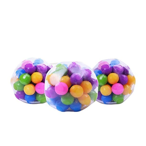 Mesh Squish Ball Rainbow Colours - 6 Pack