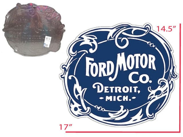 Metal Shaped & Embossed Sign - Ford Motor