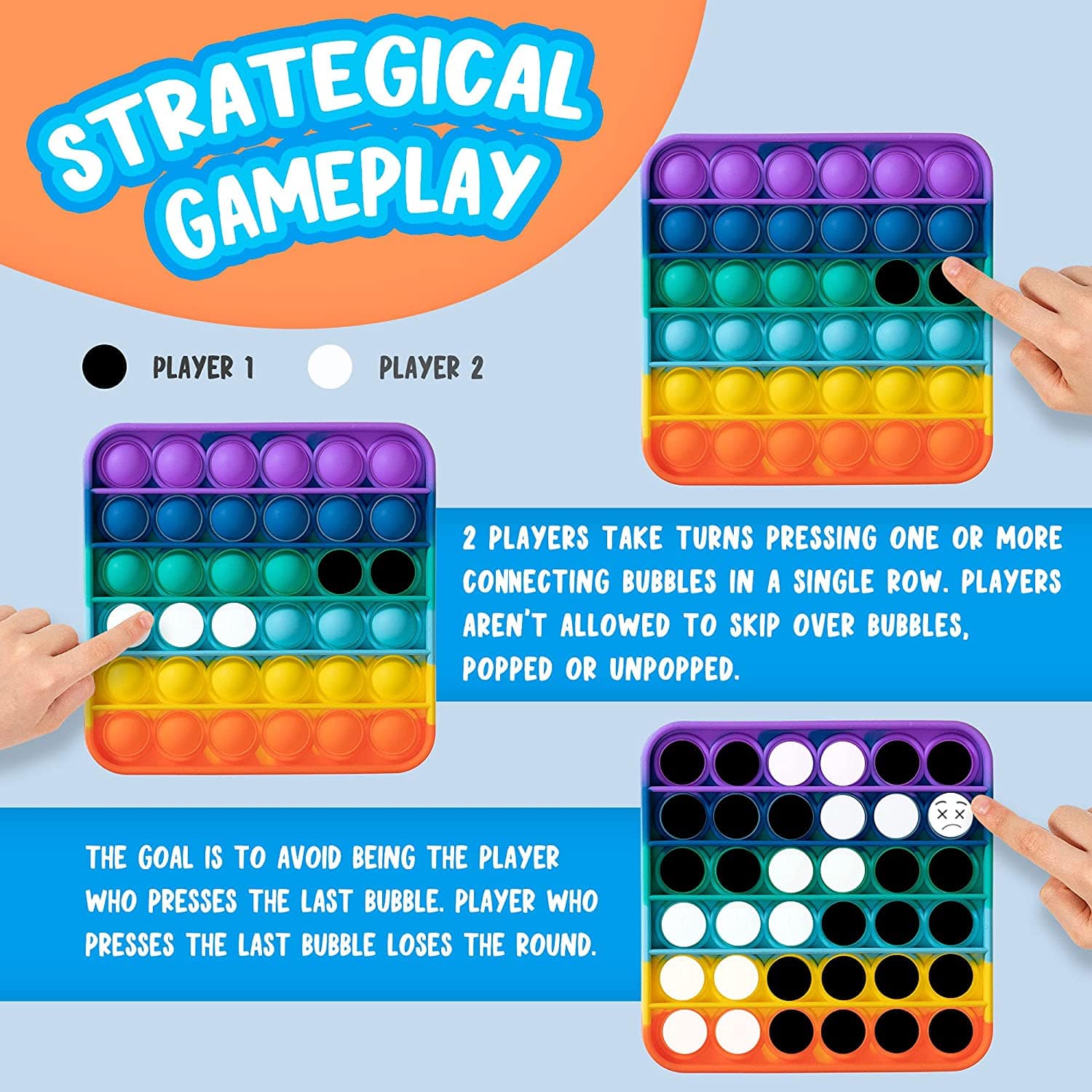 PopBubble - Square Rainbow Colour