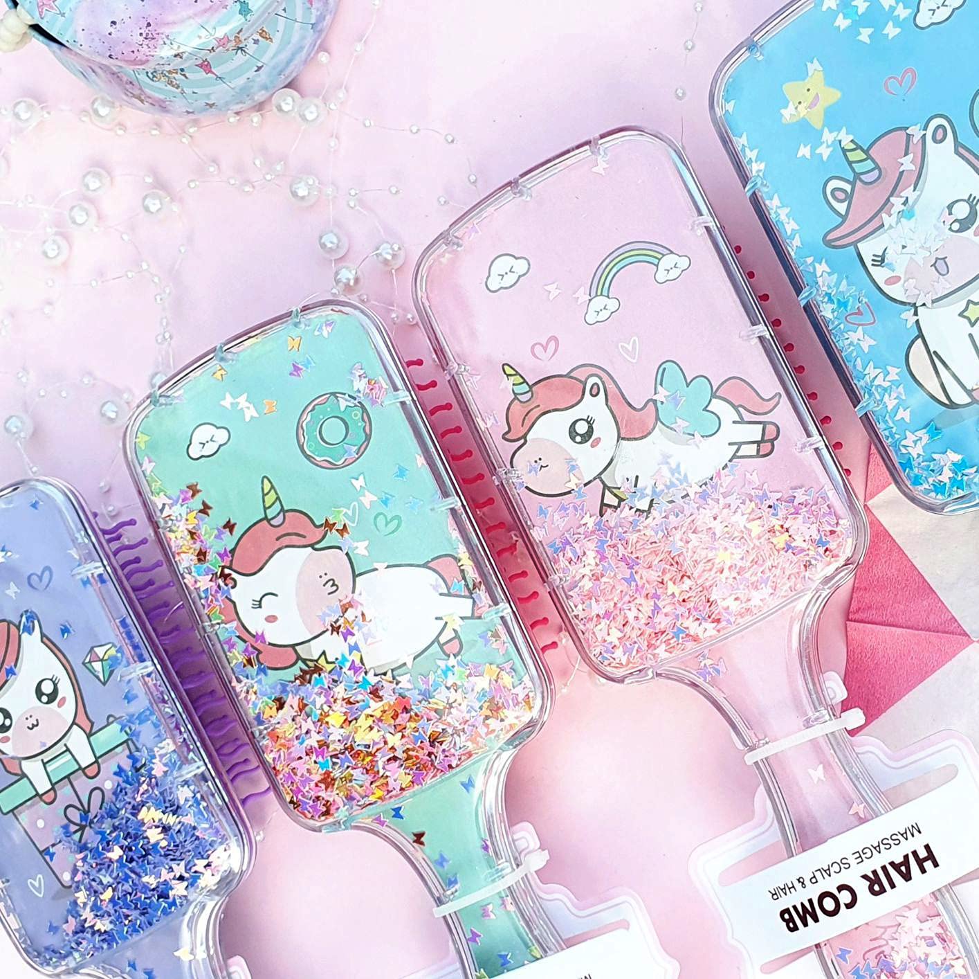 Unicorn Glitter Hair Brush