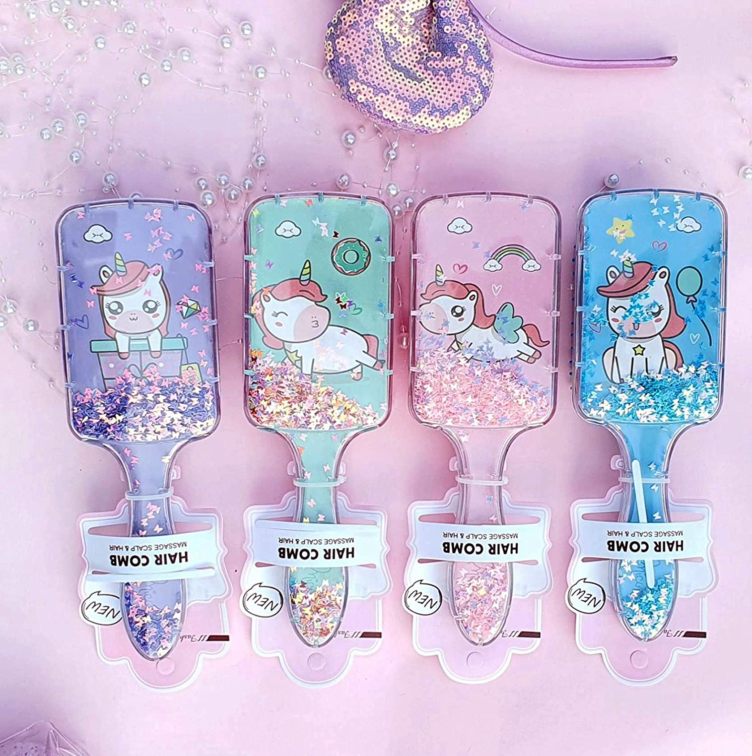 Unicorn Glitter Hair Brush