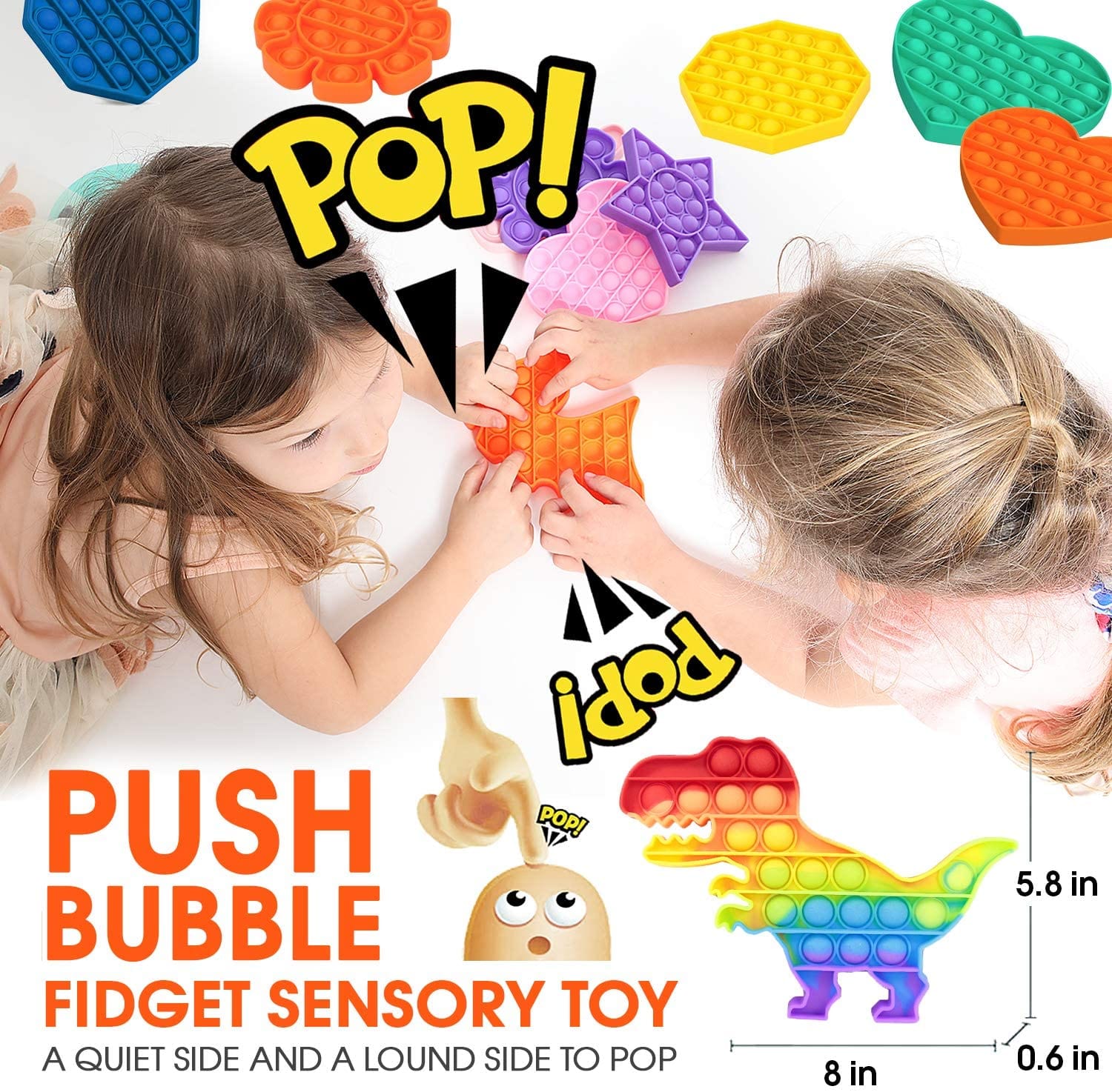 POPBUBBLE - DINO RAINBOW- SMALL