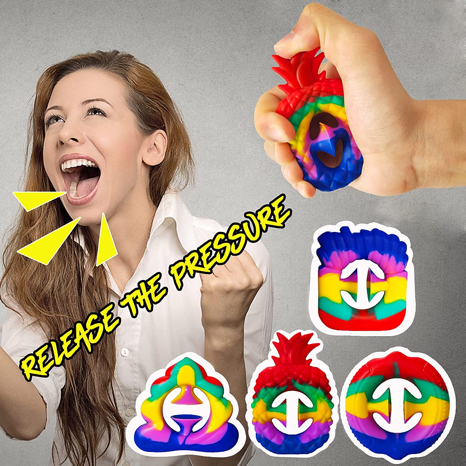FIDGET SNAPPER - RAINBOW 3 STYLES PER PACK