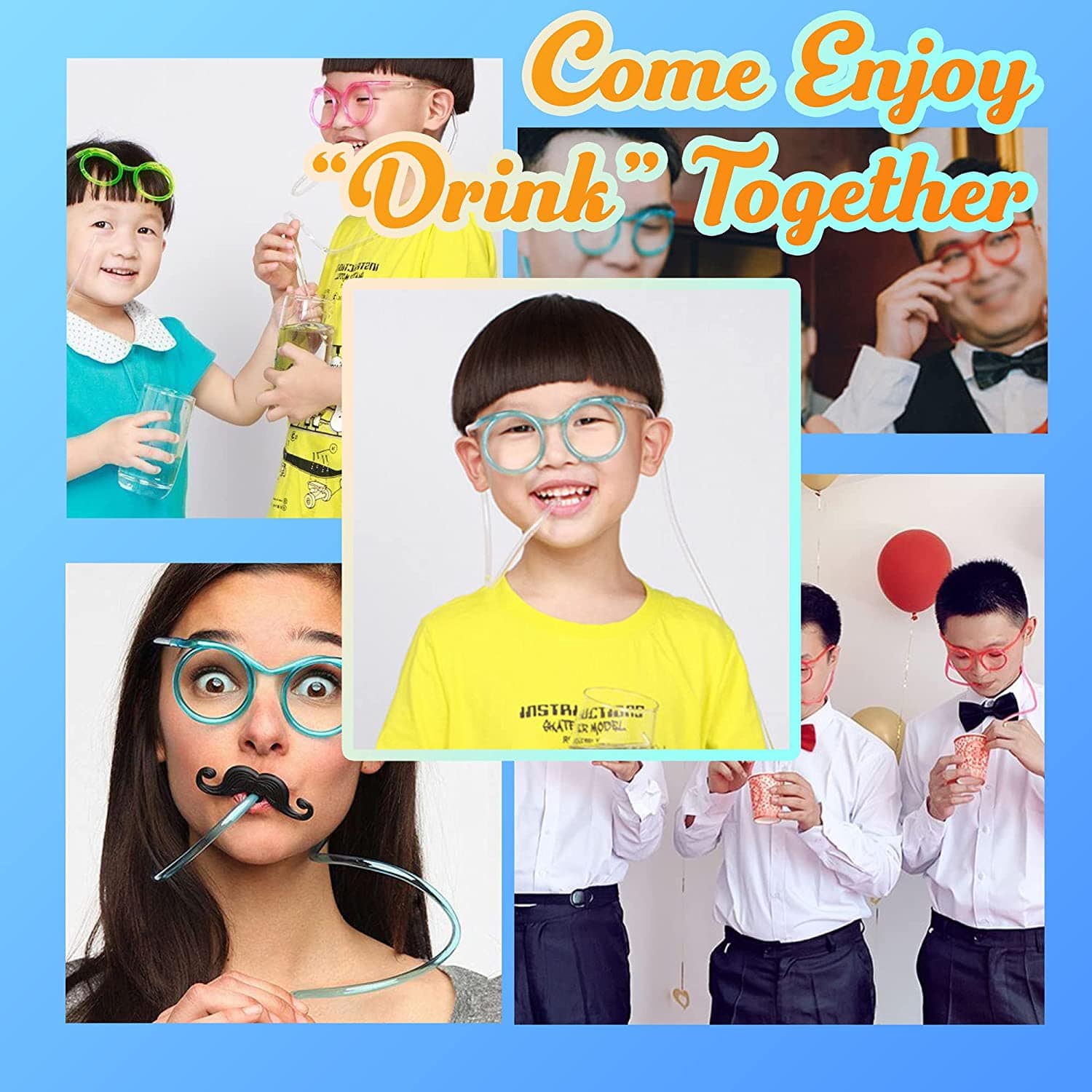 Silly Straws - 5 Assorted Colours