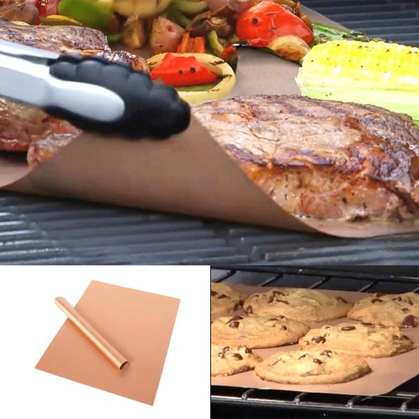 8upsell - 2 Pack: Copper-Infused Heat Conductive Grilling & Baking Mats