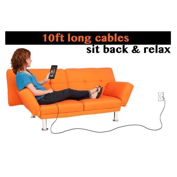 10-Feet Tangle-Free Charging Cables For iPhone & Android