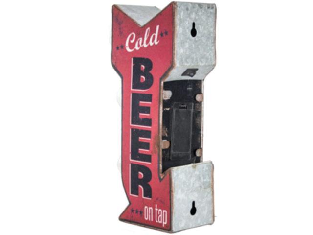 Vintage Metal Marquee LED Sign - Cold Beer on Tap