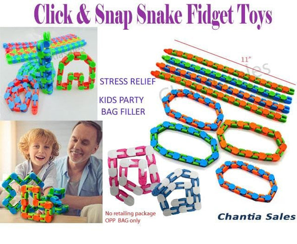 Click and Snap Snake Fidget Toy - Available in Assorted Colors