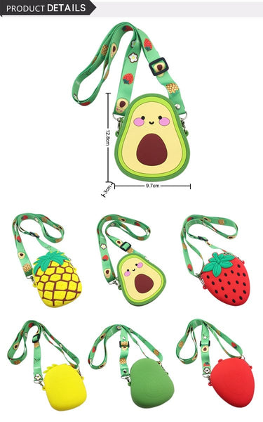 Fruit and Donut  Soft Silicone Pouch