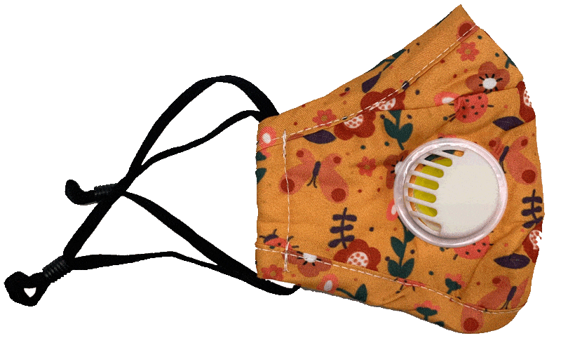 2 Pack: Cotton Kids Mask With Exhalation Valve and Filter Pocket