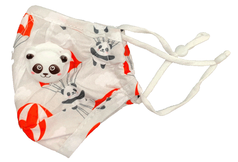 2 Pack: Cotton Kids Mask With Exhalation Valve and Filter Pocket