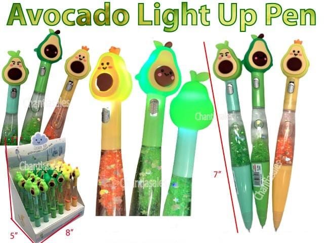 Avocado Light Up Pen - Set of 3