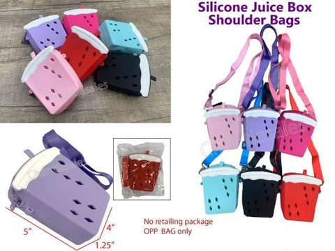 Silicone Juice Box Shoulder Bags - 6 Assorted Colours