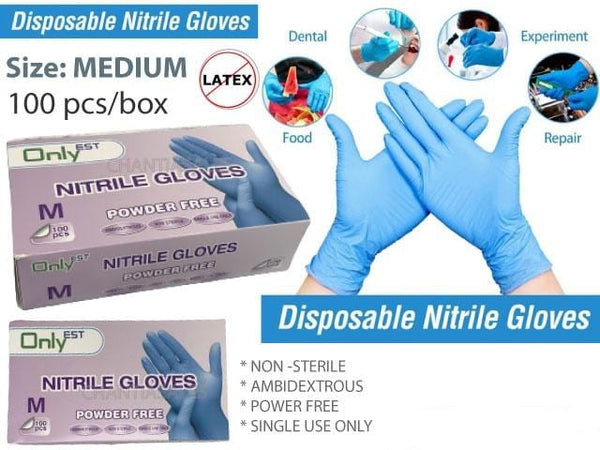 Only EST Vinyl Disposable Gloves - Powder Free - Blue