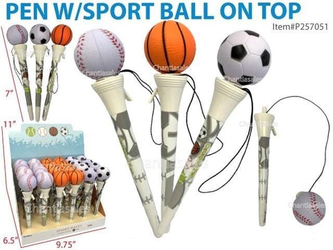 Pop Top Pen - Basketball, Baseball, Soccer Ball