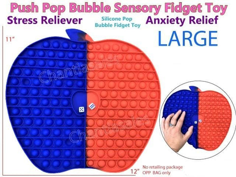 POPBUBBLE - APPLE WITH 2 DICES BLUE/RED - LARGE