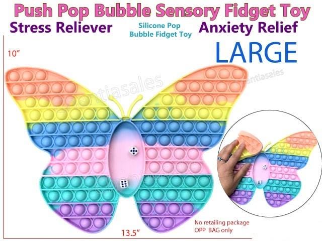 POPBUBBLE - BUTTERFLY WITH 2 DICES - PASTEL COLOUR