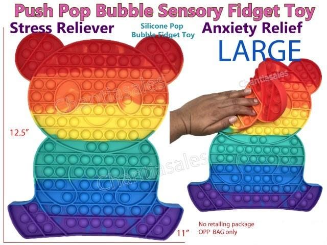 POPBUBBLE - TEDDY BEAR RAINBOW COLOUR - LARGE
