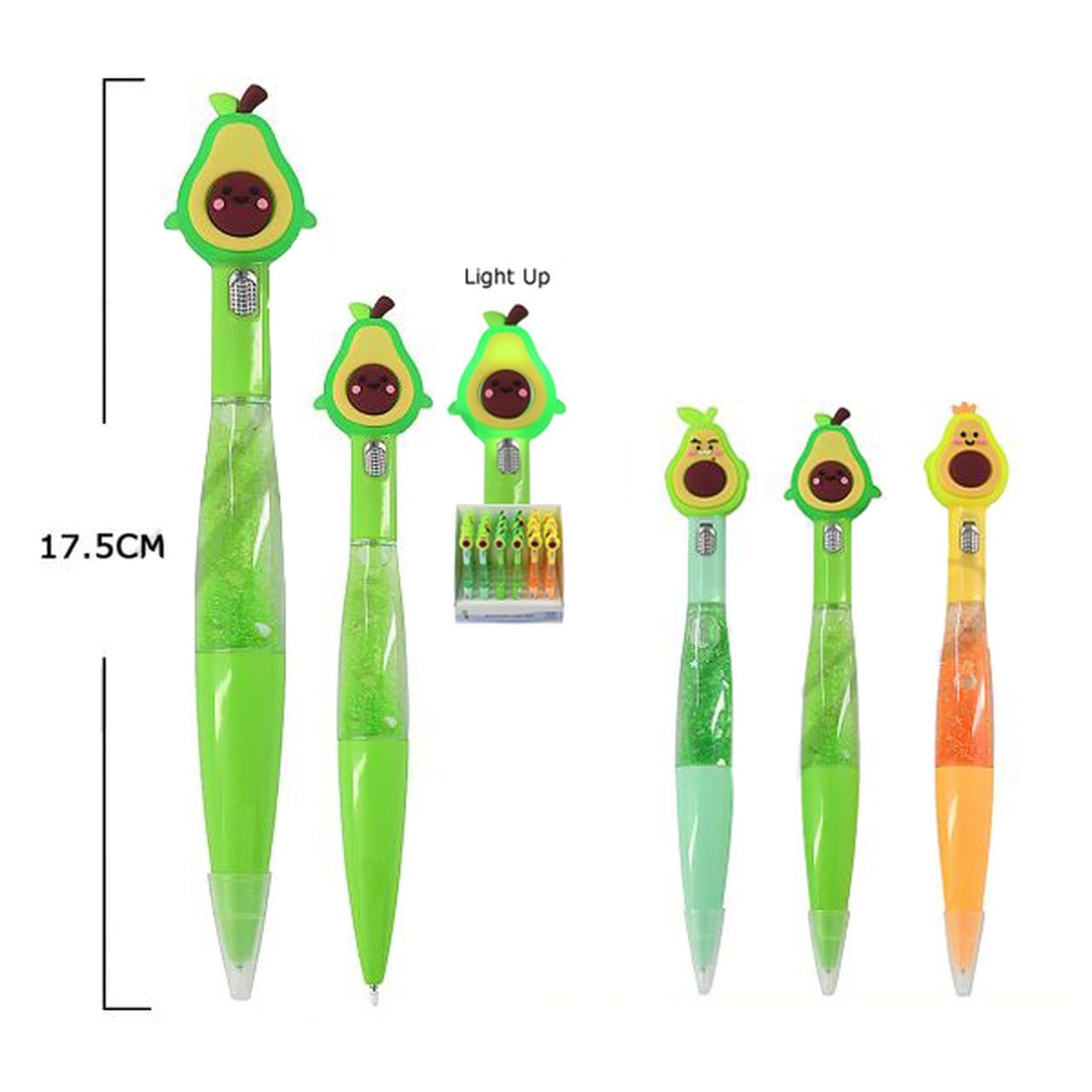 Avocado Light Up Pen - Set of 3
