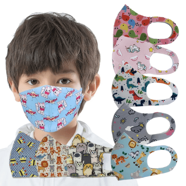 3 Pieces: Kids Cartoon Printed Protective Mask - Assorted Styles