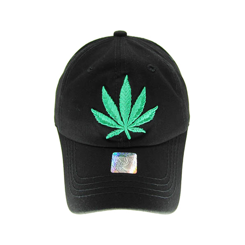 Weed Leaf Stitched and Embroidered Baseball Cap - 5 Colours Available!